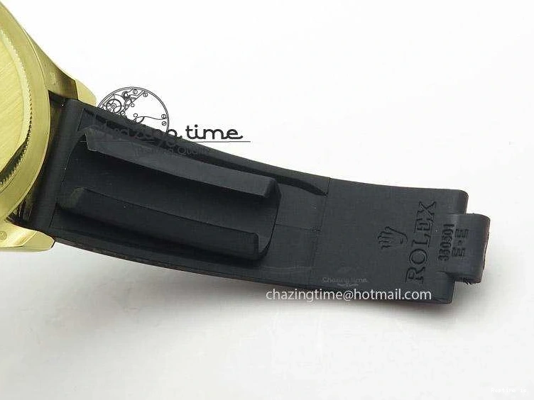 0105 Stylish Daytona YG BP Maker Gold Dial Sticks Markers On Rubber Strap A7750@ 4012